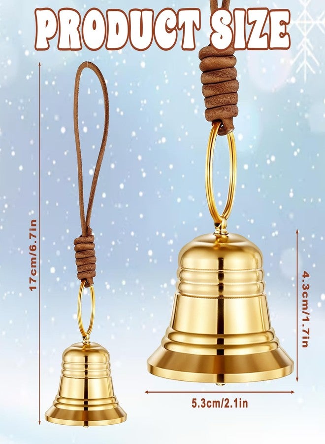 جرس نحاسي لعيد الميلاد لمقبض باب المنزل، جرس ذهبي معلق مع حبل، أجراس زخرفية للمنزل، زينة عيد الميلاد، قلادة للباب - Image 2